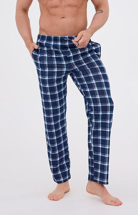 691/61 Мъжки пижамен панталон Cornette - дълъг, кариран, памук