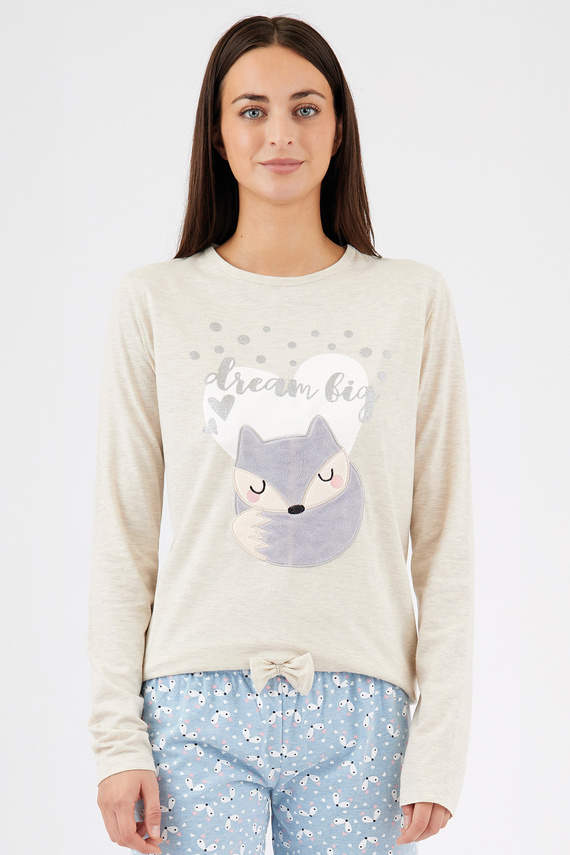 Zerda Sorbetto – дамска памучна пижама с 3D апликация