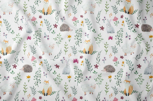 3695 A Land of Dreams Детско памучно спално бельо, Каро животни