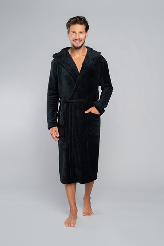 Mimas Мъжки халат с качулка Италианска мода - графит