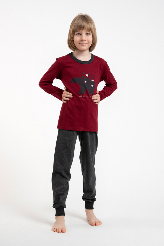 Morten Пижама за момчета Италианска мода burgundy/c.меланж