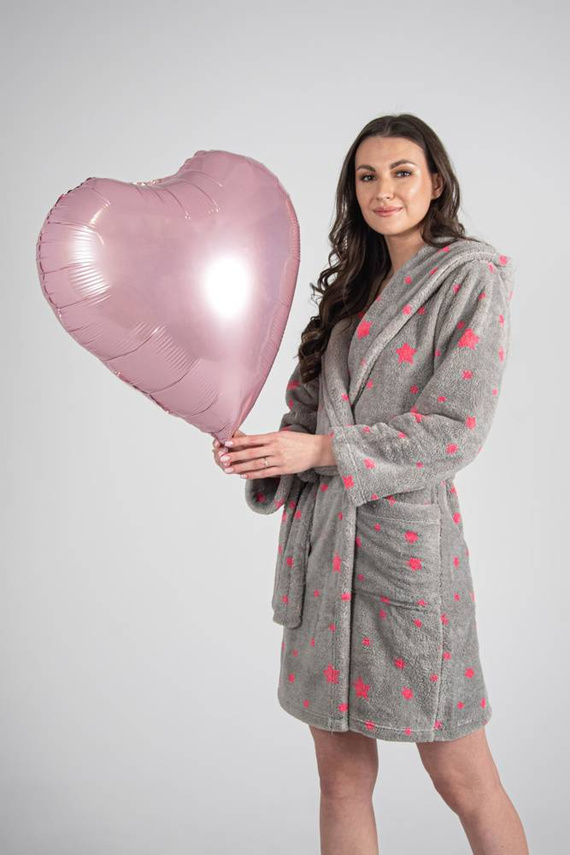 673 Stars Forex Къс дамски халат - сив