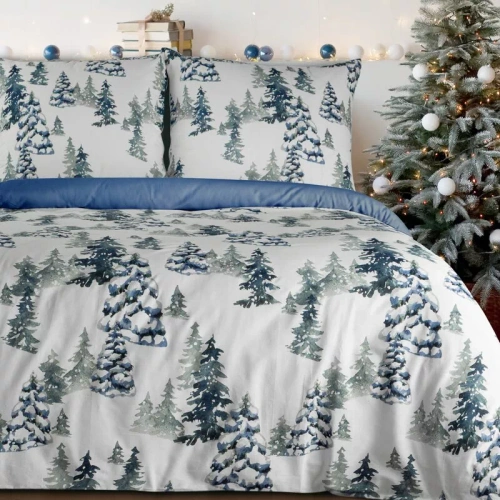 Коледно спално бельо Natal Eurofirany елхи 100% памук 105 г/м²
