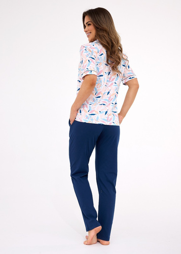 696/453 Дамска пижама Cornette Anette | Памук, цип, дълга долна част, къси ръкави