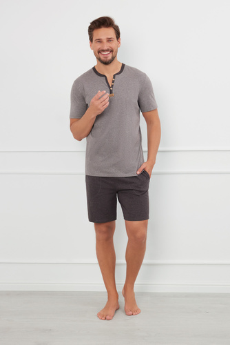 Julius Мъжка пижама с къс ръкав, къси панталони Италианска мода - ¶r.меланж/c.меланж