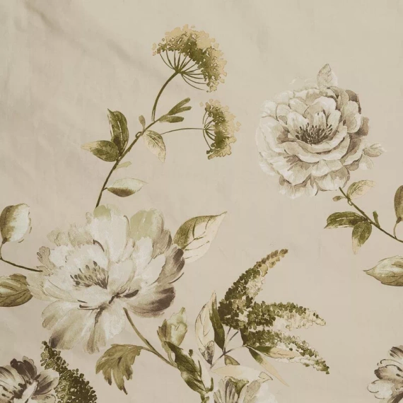 Пролет 38 Цветя спално бельо сатен евро пердета бежово