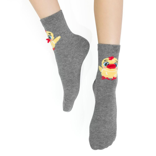 Арт.014 Детски чорапи Happy Ester Steven - 046 меланж сиво