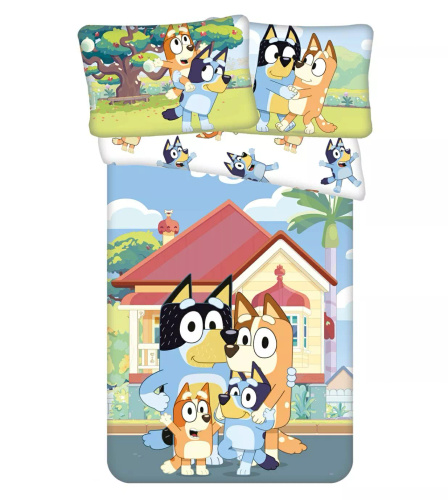 Памучно спално бельо 100x135 Bluey 061 синьо 40x60 Jerry Fabrics