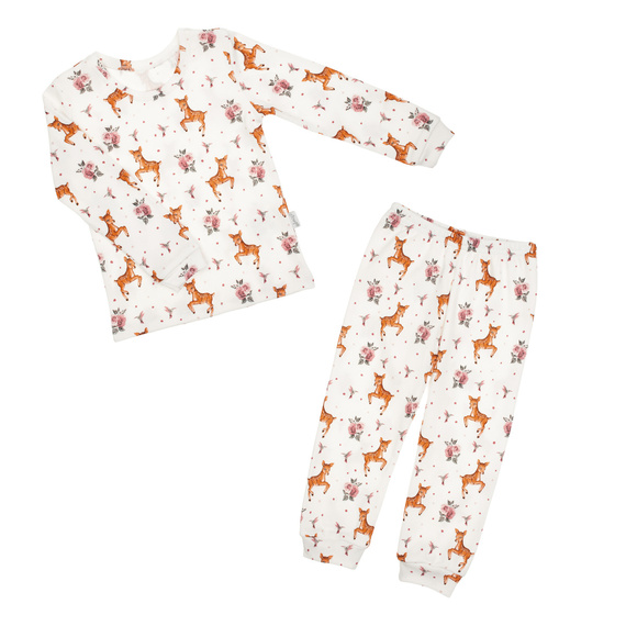 216036 Бебешка пижама Lala Nicol – памучна, с дълъг ръкав, с шарка на елени