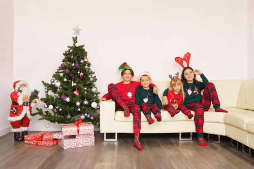 Дядо Коледа пижама момичета Италианска мода - зелено 