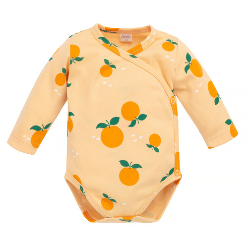 Боди плик с дълъг ръкав Fruit & Sun Pinocchio - оранжево