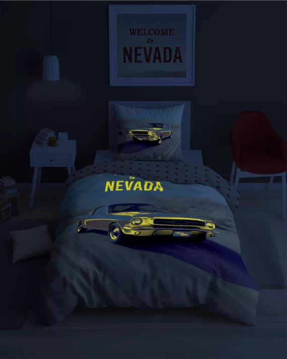 5210 A Fluo 40 Светещо в тъмното памучно спално бельо Detexpol car