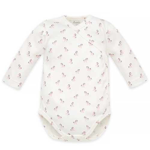 Бебешко боди Lovely Day Pinocchio - коне в цвят екрю