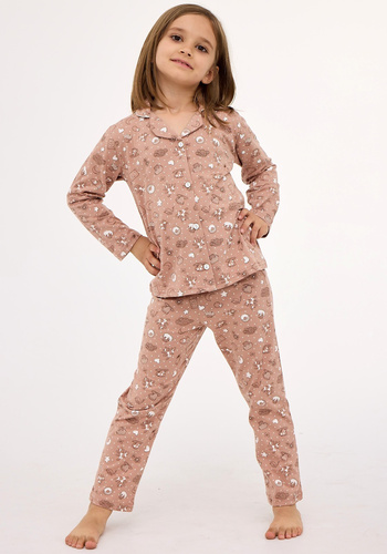 972/195 973/195 Детска пижама за момичета Smile 4 Cornette – памук, щампа с бисквитки