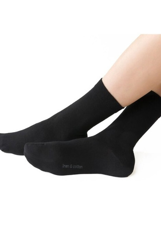 Арт. 194 Чорапи Steven черни - памук и лен, безшевни унисекс