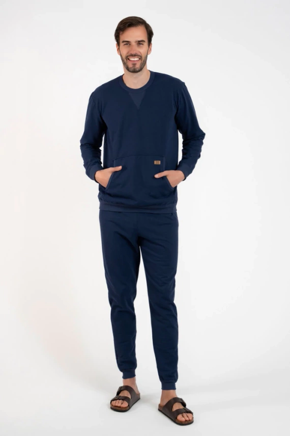 Fox Мъжки спортен екип Италианска мода - тъмно синьо