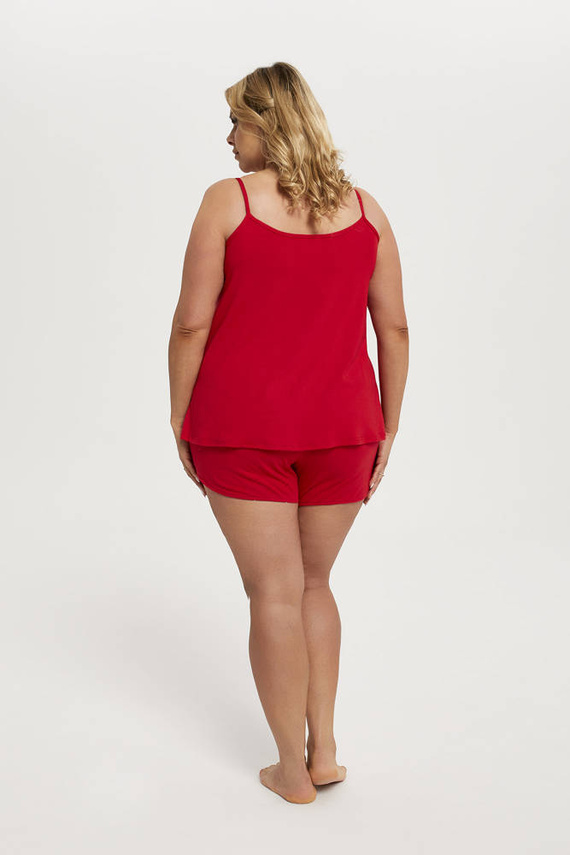 Song Дамска пижама с тесни каишки, къси панталони Италианска мода - червена