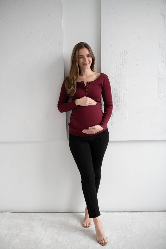 Блуза за бременни и кърмачки Tummy бордо Milk&Love