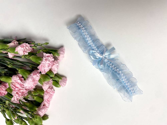 221 Шифонена жартиера De Lafense - светлосиня