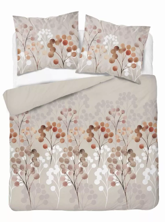 5223 A Сатенирани спални клонки с кръгли листа Detexpol бежово