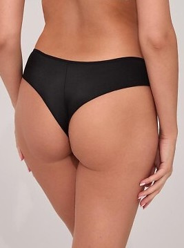 2211/B Бразилски слипове Ava черни – с микрофибърни и дантелени вложки