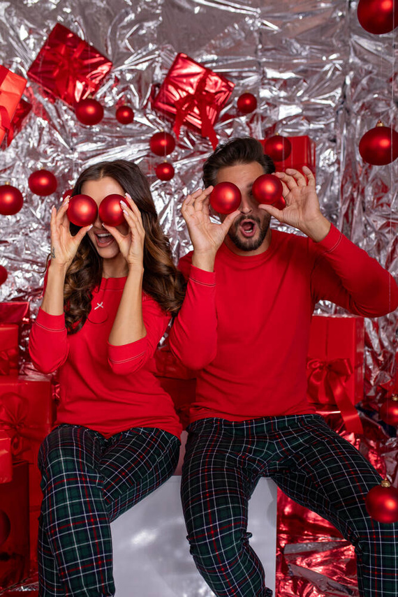 Fogo Мъжка пижама с дълъг ръкав и дълъг панталон Италианска мода - червено/принт 