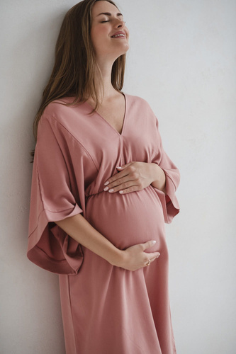 Mama Zen Milk&Love билкова роза – рокля за бременни и кърмачки от тенсел