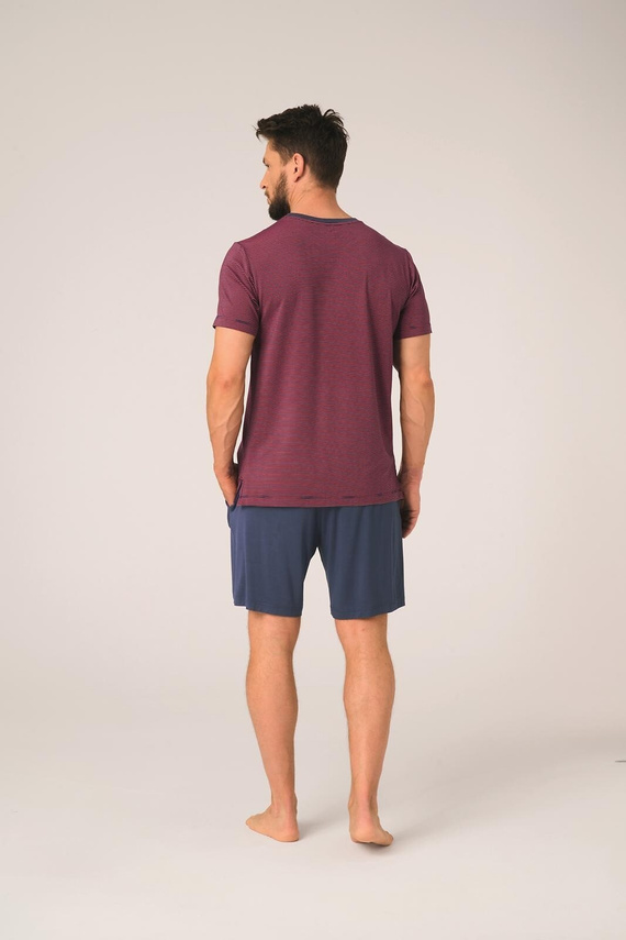 Мъжка бамбукова пижама Key MNS 319 тъмносиня – мека и дишаща