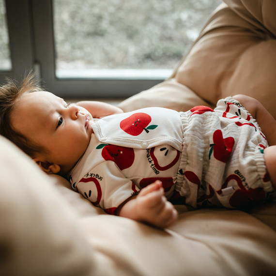 Блумерси за бебе Eevi Snack Time муселин памук ecru леки