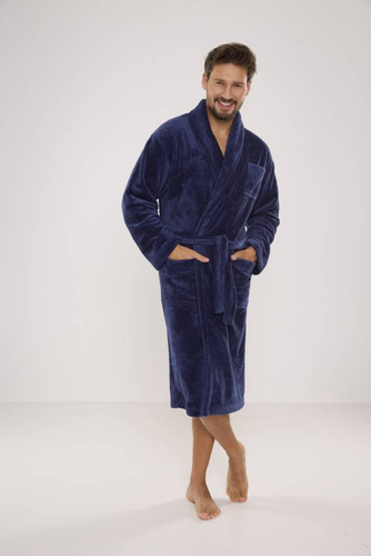 811 Мъжки плюшен халат за баня De Lafense - деним