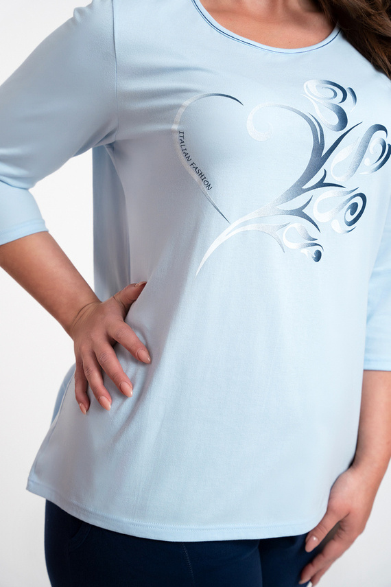 Arietta Дамска пижама с 3/4 ръкав и 3/4 панталон Италианска мода - синя 