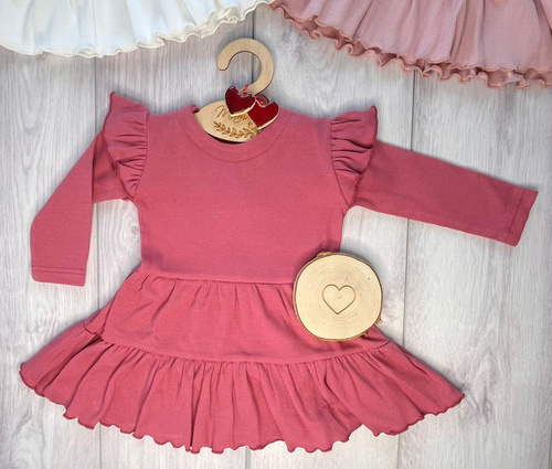 Mamatti SP504 Детска рокля с пеперудени ръкави 97% памук