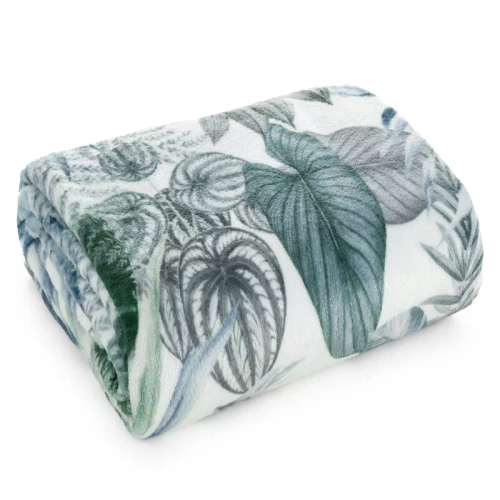 Davos 2 одеяло одеяло листа еврофирани зелено и сребристо