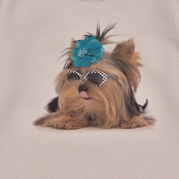 KAR-3004 Блуза с дълъг ръкав Lagarto Verde за момичета, бежова – стилна, памучна, полско производство