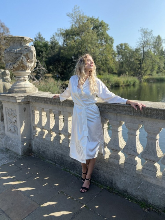 798 Класически дамски халат Forex - перла