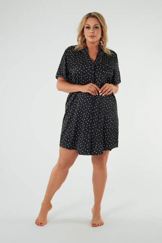 Нощна риза с къс ръкав Ria Италианска мода - принт 