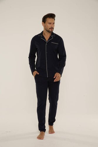 729 Norberto Мъжка пижама De Lafense - тъмно синьо