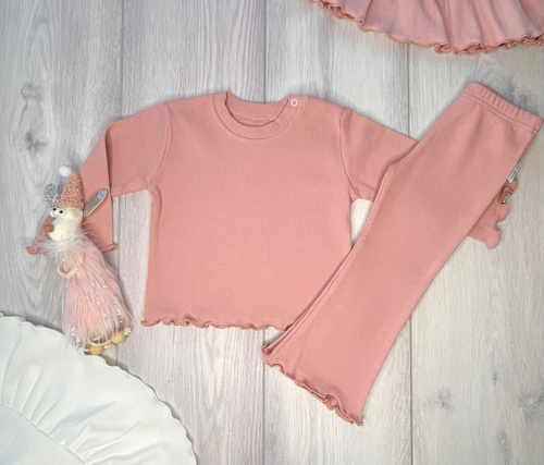 BI003 Блуза за момиче с дълъг ръкав Mamatti - светло розово