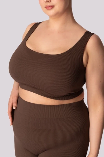 Ribbed top biustonosz sportowy prążek Mona caffe