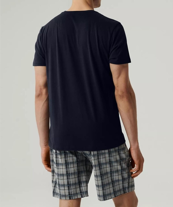 NMP-380 Мъжка пижама с къс ръкав Atlantic - морско синьо и сиво