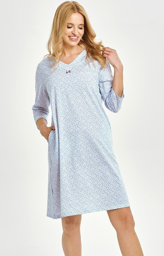 3449 Дамска риза Debora Taro – 100% памук, дълъг ръкав, джобове, V-образно деколте