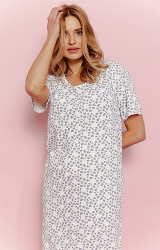 3419 Нощница Demi Taro – памук, цветя, къс ръкав