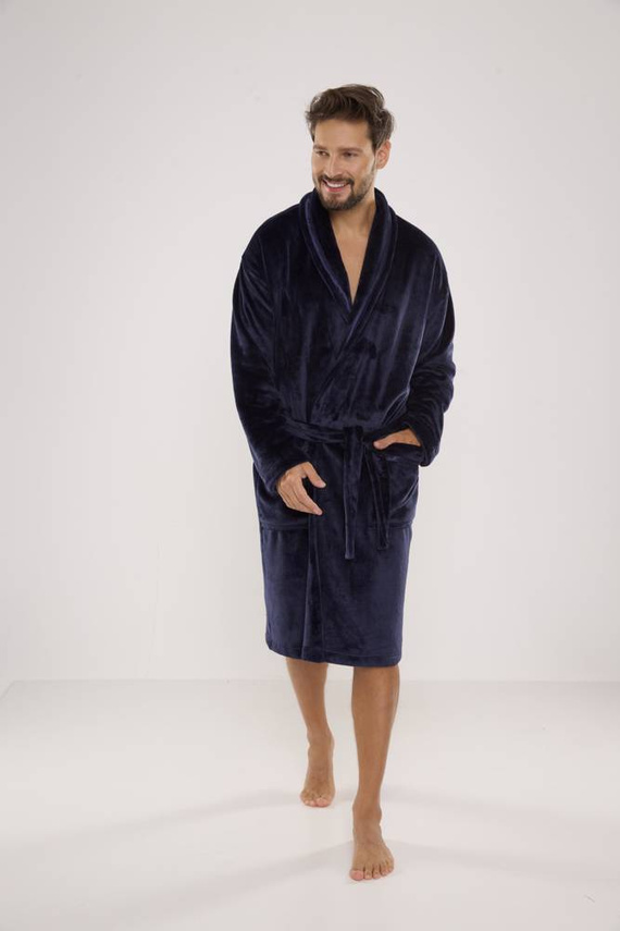 716 Мъжки халат Rafael De lafense - тъмносин