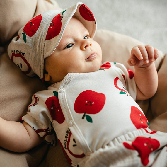 Боди за бебе Eevi Snack Time къс ръкав памук удобно