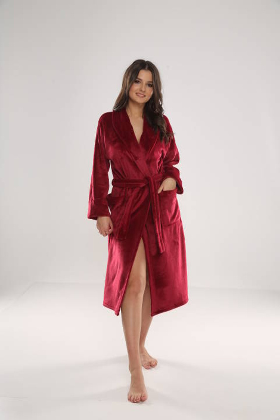 628 Abigail Дълъг дамски халат Forex - бордо