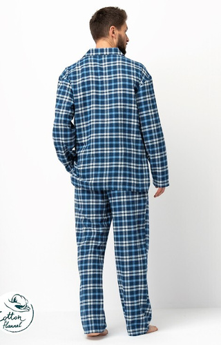 Мъжки пижамен комплект MNS 492 Key Jeans – карирана фланела, памук