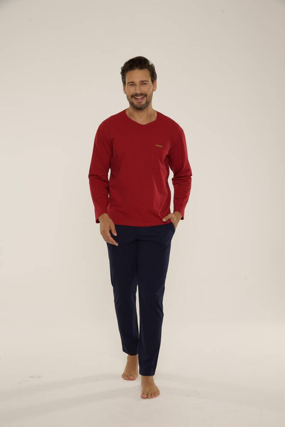 683 Kevin Forex Мъжка пижама - бордо - тъмносиньо