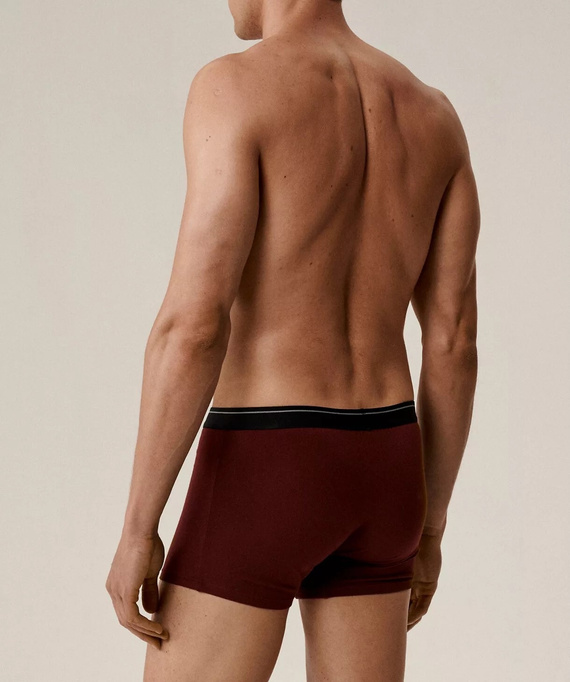 Мъжки боксерки 3MH-011/25 лилаво-черно-каки - памук, 3 бр., удобна кройка