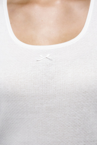 Debi Дамска тениска с широки презрамки Италианска мода - бяла