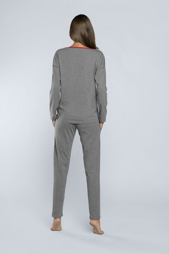 Акцент Дължина на дамската пижама. ръкав, дължина. панталони Italian Fashion - тъмен меланж 